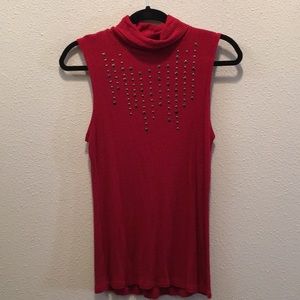 Red Shirt With Gold Detail